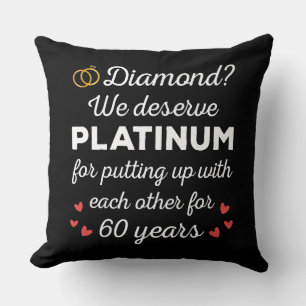 60th Wedding Anniversary I - Diamond Funny Couple Cushion