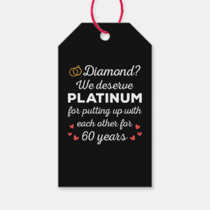 60th Wedding Anniversary I - Diamond Funny Couple Gift Tags