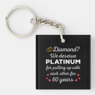 60th Wedding Anniversary I - Diamond Funny Couple Key Ring
