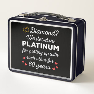 60th Wedding Anniversary I - Diamond Funny Couple Metal Lunch Box