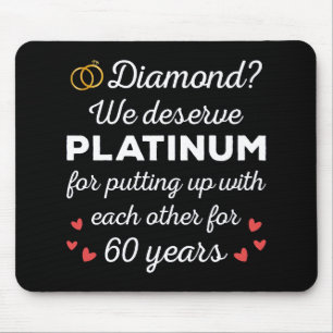 60th Wedding Anniversary I - Diamond Funny Couple Mouse Mat