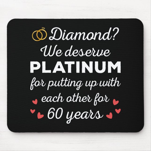 60th Wedding Anniversary I - Diamond Funny Couple Mouse Mat (Front)