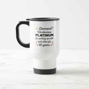 60th Wedding Anniversary I - Diamond Funny Couple Travel Mug