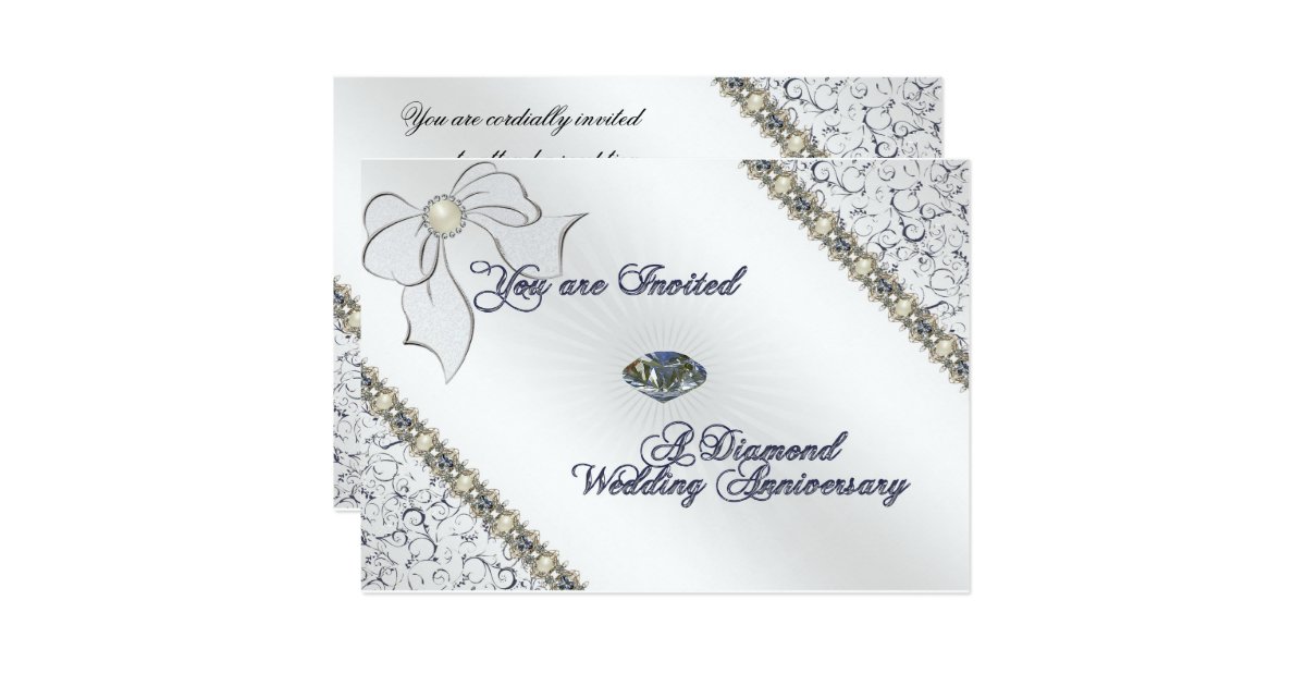  60th  Wedding  Anniversary  Invitation  Card Zazzle co uk 