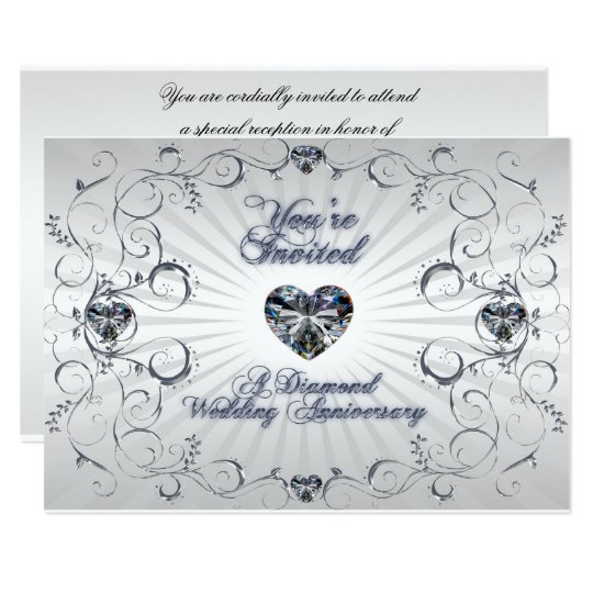  60th  Wedding  Anniversary  Invitation Card  Zazzle co uk 