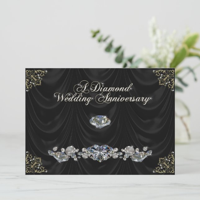 60th Wedding Anniversary Invitation Card (Standing Front)