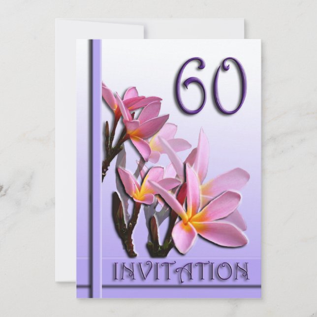 60th Wedding Anniversary Invitation Frangipani (Front)