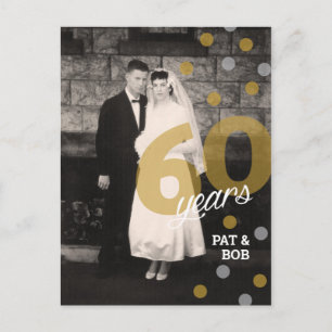 60th Wedding Anniversary Invitation Postcard