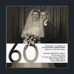 60th Wedding Anniversary Invite 5.25 x 5.25<br><div class="desc">Retro 60th Wedding Birthday Corporate Anniversary Invitation 5.25 x 5.25</div>