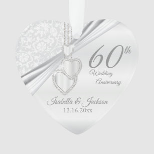 60th Wedding Anniversary Keepsake Design Ornament