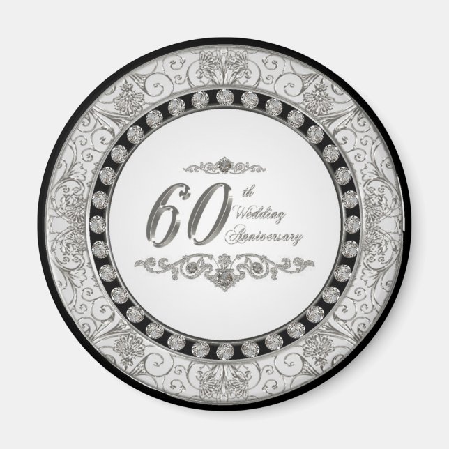 60th Wedding Anniversary Magnet (Front)