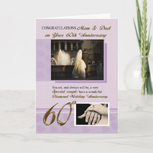 60th Wedding Anniversary, Mom & Dad Card