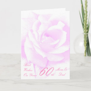 60th Wedding Anniversary Mom & Dad Purple Rose Card