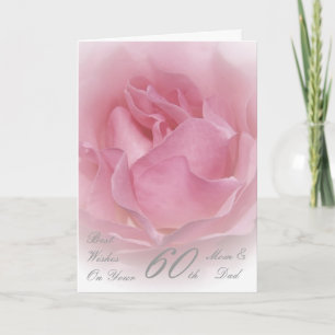 60th Wedding Anniversary Mum & Dad Pink Rose Card
