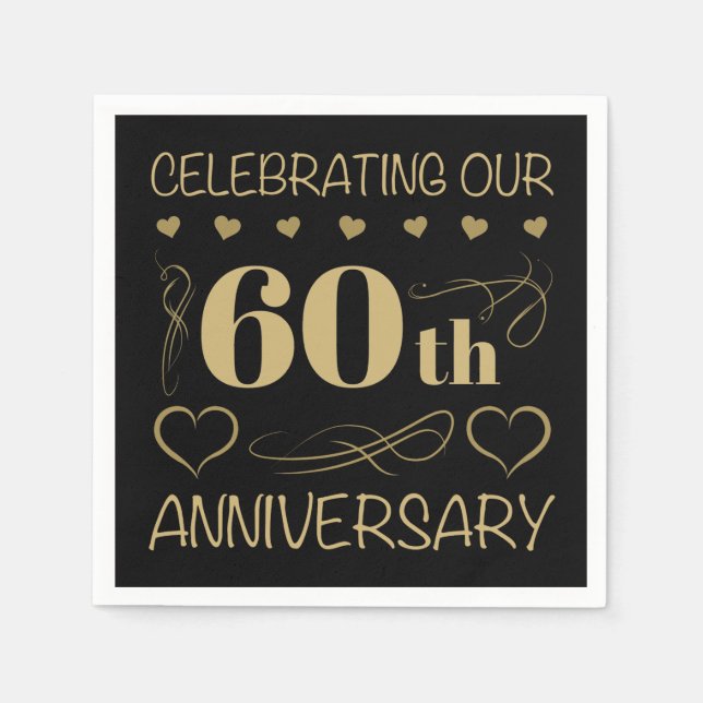 60th Wedding Anniversary Napkin (Front)
