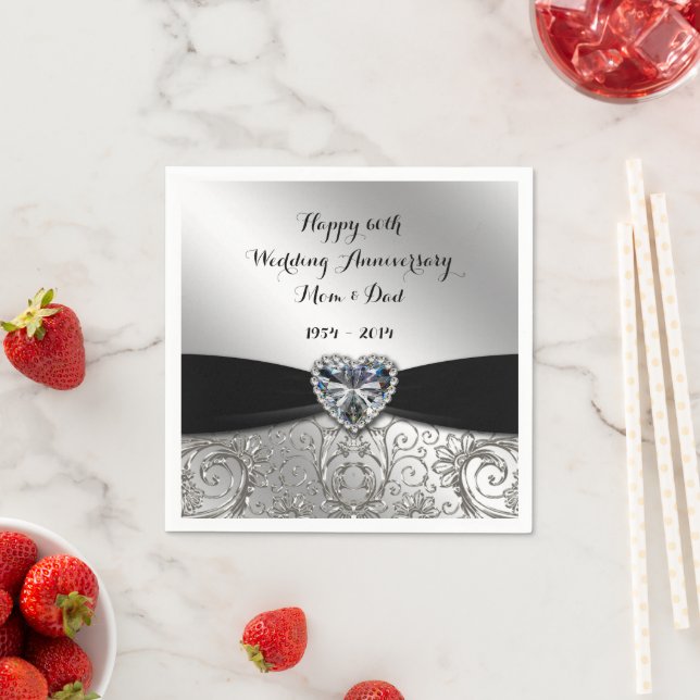 60th Wedding Anniversary Paper Napkins (Insitu)
