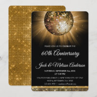 60th Wedding Anniversary Party Gold Disco Ball