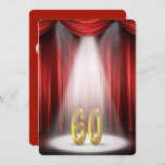 60th Wedding Anniversary Party Invitation<br><div class="desc">60th wedding anniversary party invitation with a spotlight and gold numbers.</div>