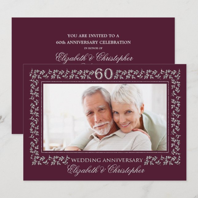 60th Wedding Anniversary Party Invitations (Front/Back)
