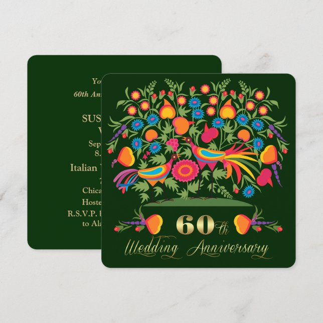 60th Wedding Anniversary Party Invitations (Front/Back)