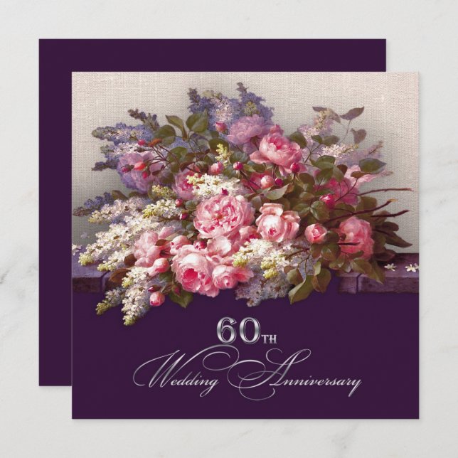 60th Wedding Anniversary Party Invitations (Front/Back)