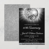 60th Wedding Anniversary Party Silver Disco Ball