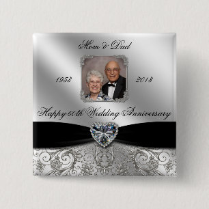 60th Wedding Anniversary Photo Button