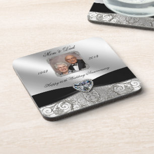 60th Wedding Anniversary Photo Coaster