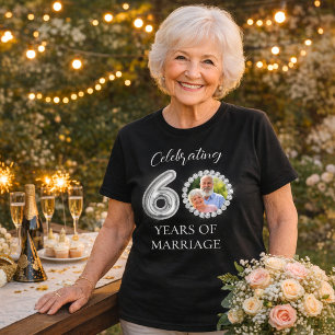 60th wedding anniversary photo diamonds black T-Shirt