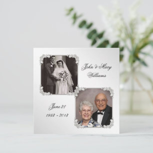 60th Wedding Anniversary Photo Invitation Card