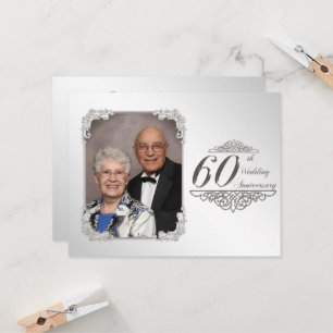 60th Wedding Anniversary Photo Invitation Card