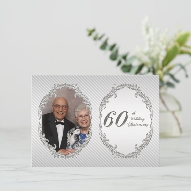 60th Wedding Anniversary Photo Invitation Card (Standing Front)