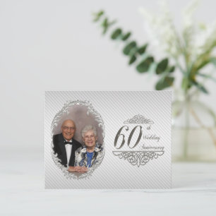 60th Wedding Anniversary Photo Invitation Card