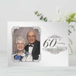 60th Wedding Anniversary Photo Invitation Card