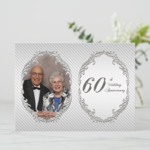 60th Wedding Anniversary Photo Invitation Card