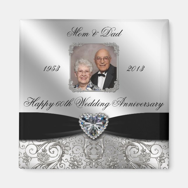 60th Wedding Anniversary Photo Magnet (Front)