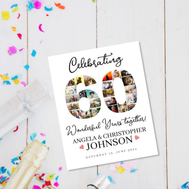 60th Wedding Anniversary Photo montage marriage Poster (Creator Uploaded)