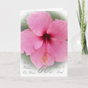60th Wedding Anniversary Pink Hibiscus Card