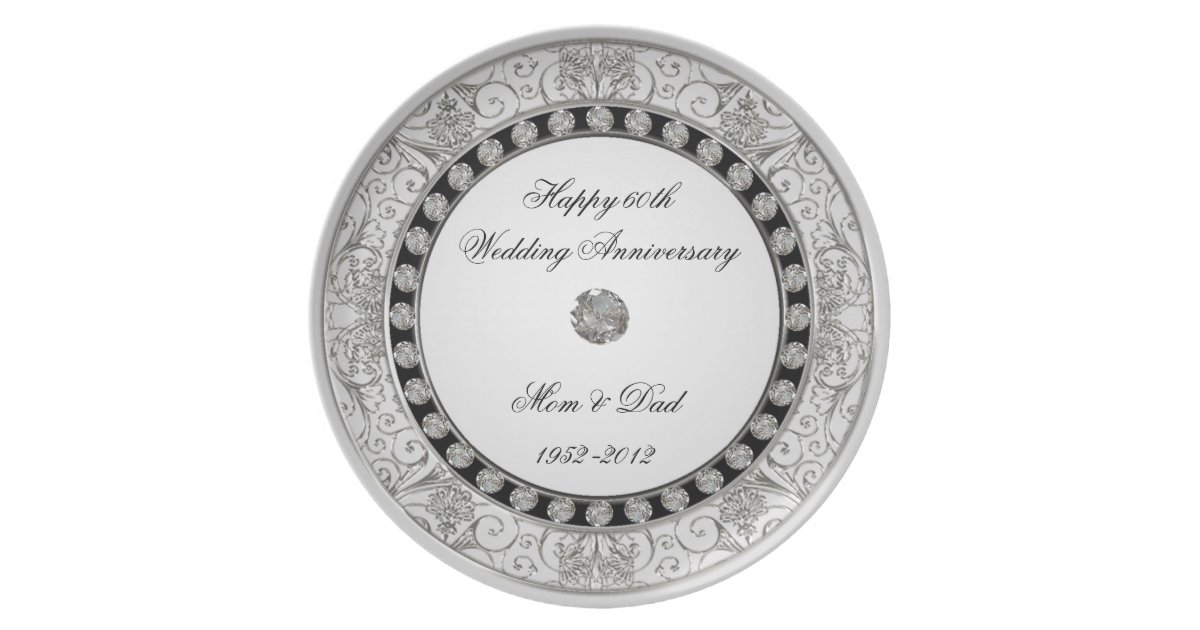 60th Wedding Anniversary Plate Zazzle