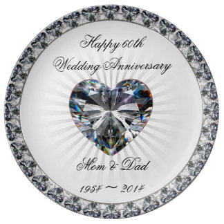 Diamond Wedding Anniversary Plates Zazzle.co.uk