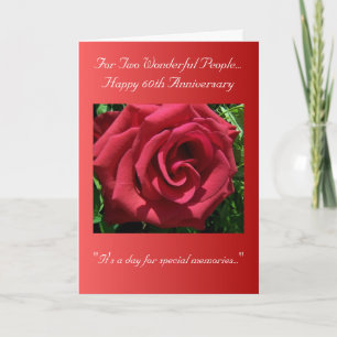 60th Wedding Anniversary Red Rose Card