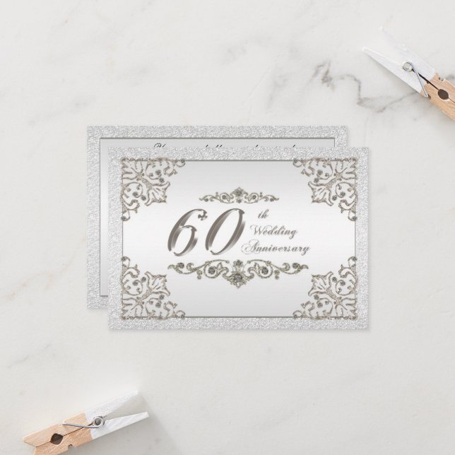 60th Wedding Anniversary RSVP Card (Front/Back In Situ)