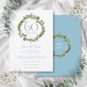 60th Wedding Anniversary Save The Date Garland Invitation