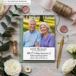 60th Wedding Anniversary Save the Date Photo Card
