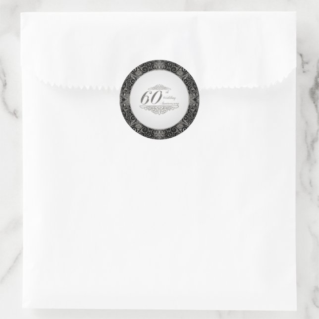 60th Wedding Anniversary Sticker (Bag)