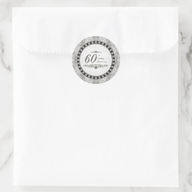 60th Wedding Anniversary Stickers (Bag)