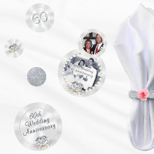 60th Wedding Anniversary Table Decoration Ideas, Confetti