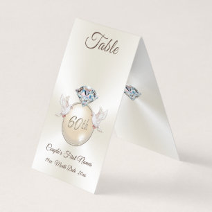 60th Wedding Anniversary Table Number Tents