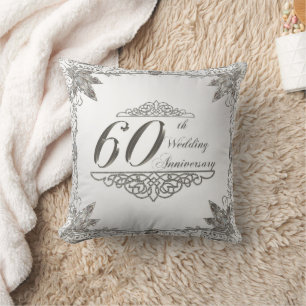 60th Wedding Anniversary Throw Pillow