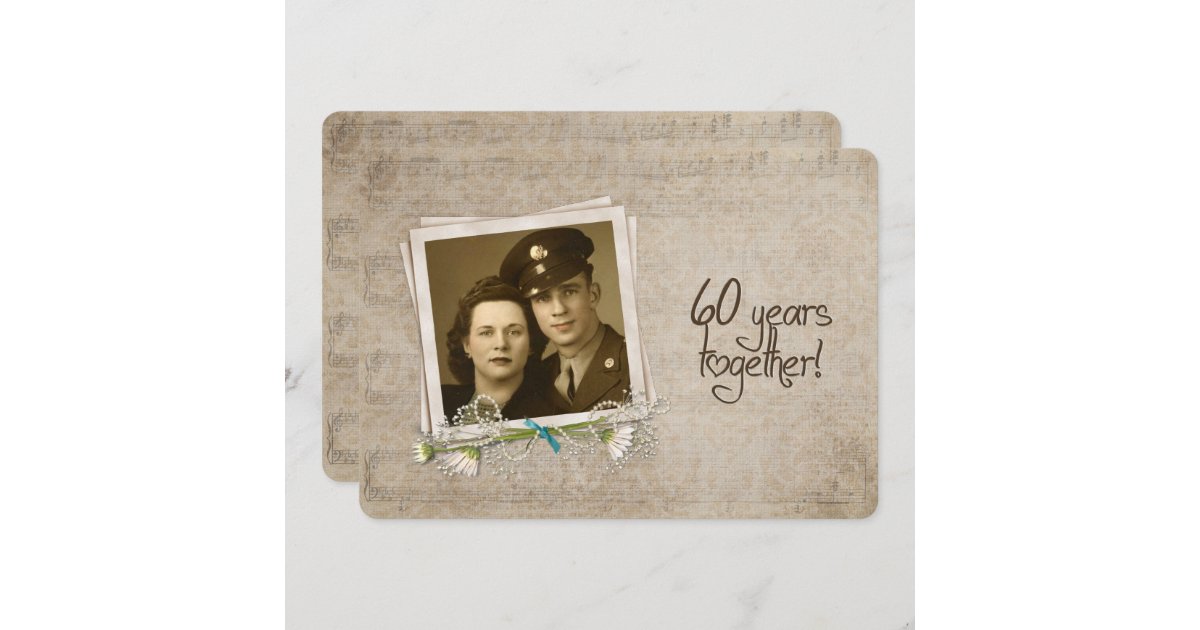 60th Wedding Anniversary Vow Renewal Invitation Zazzle.co.uk